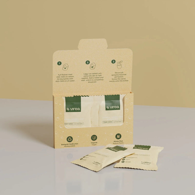 All-purpose cleaning tablets 3-pack with glass bottle